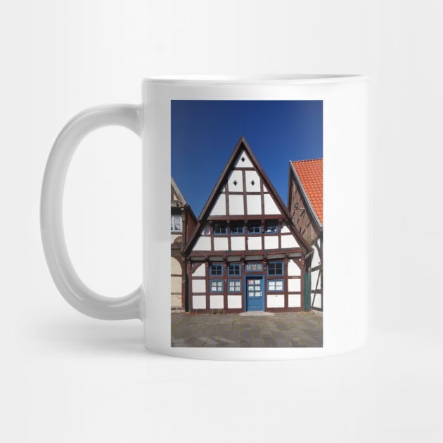 Historic half-timbered house on the church square, Nienburg an der Weser, Lower Saxony, Germany, Europe by Kruegerfoto